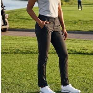 Under Armour Links Golf Pants Womens 2 Black Fitted Performance Trousers Stretch